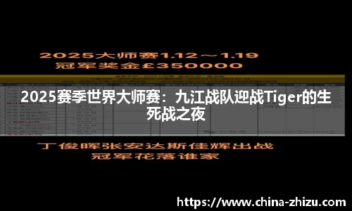 2025赛季世界大师赛：九江战队迎战Tiger的生死战之夜